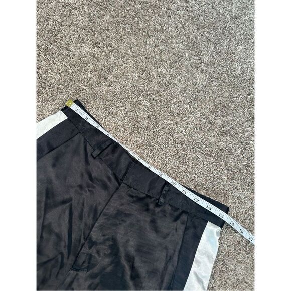 Anthropologie Corey Lynn Calter Rayon Silky Satin Track Trouser Pants Black S - Picture 7 of 9